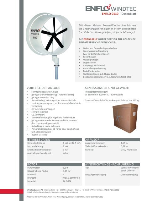 BeTrieBsdaTen DIFFUSor ... - Enflo-Windtec