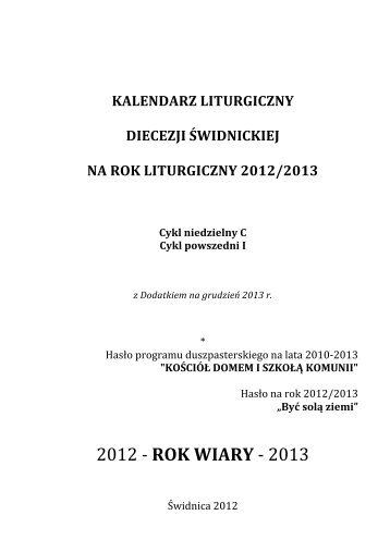 Kalendarz liturgiczny na rok 2012/2013 w wersji PDF - Wyższe ...
