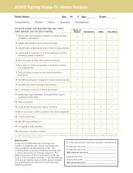 Snap Iv A Teacher And Parent Rating Scale Mydoctor Ca