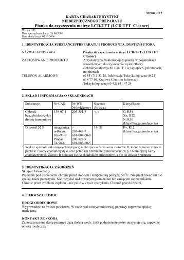 Pianka do czyszczenia matryc LCD/TFT (LCD TFT Cleaner) - ePrimo