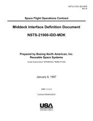 Middeck Interface Definition Document NSTS-21000-IDD-MDK