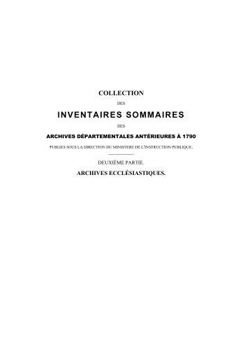 INVENTAIRES SOMMAIRES - la Somme