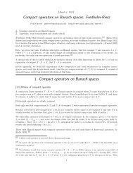 Compact operators on Banach spaces: Fredholm-Riesz 1. Compact ...