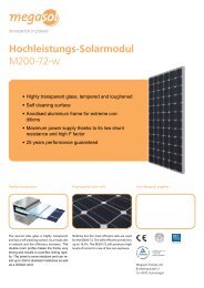 Hochleistungs-Solarmodul M200-72-w - Megasol