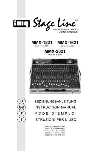 MMX-1221/-1621/-2021 Manual - Monacor