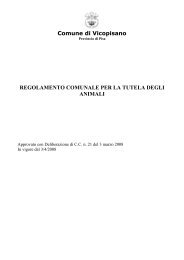 Regolamento per la tutela degli animali - Comune di Vicopisano