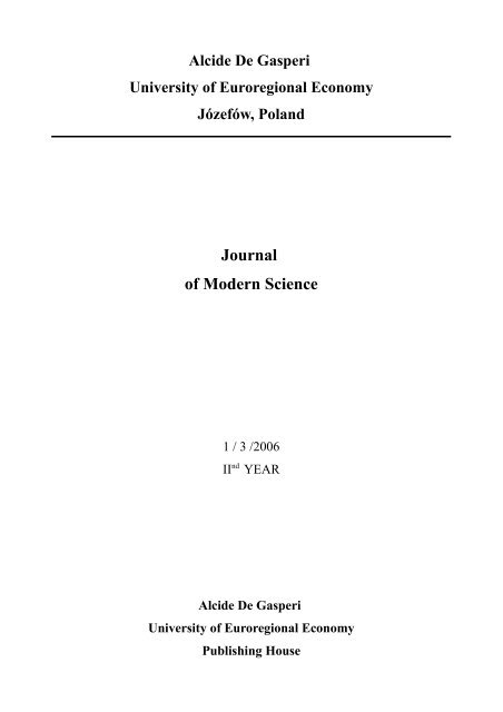 Journal of Modern Science