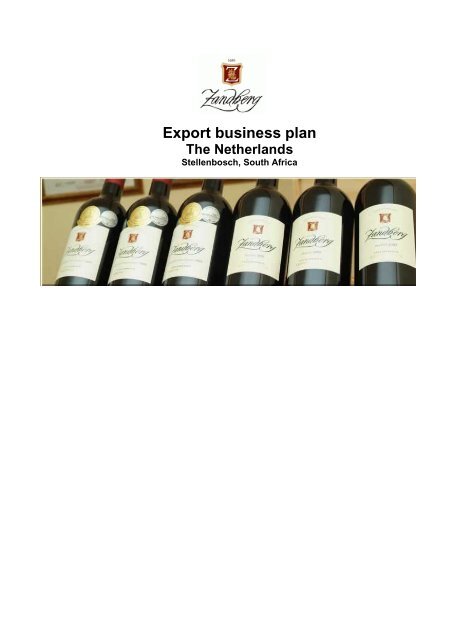 Export business plan Zandberg the Netherlands final
