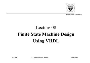 Lecture 08 Finite State Machine Design Using VHDL