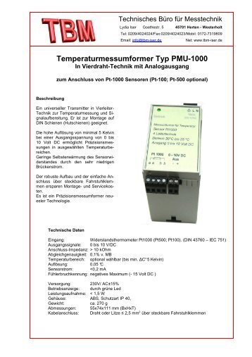 Datenblatt PMU-1000 - TBM Udo Iser