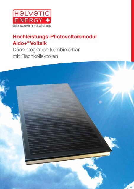 Hochleistungs-Photovoltaikmodul Aldo+® Voltaik Dachintegration ...