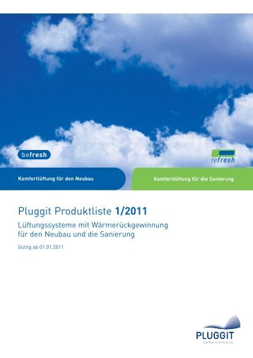 Pluggit Produktliste 1/2011