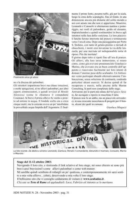 Leggi l'intero numero - Historical Diving Society Italia