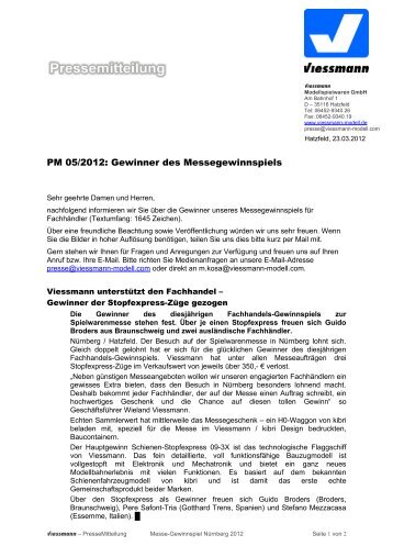 PM_2012_05 - Viessmann Modellspielwaren GmbH