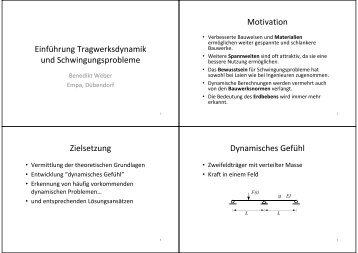 Einführung Tragwerksdynamik und Schwingungsprobleme ...