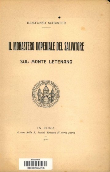 Il Monastero imperiale del Salvatore sul Monte Letenano