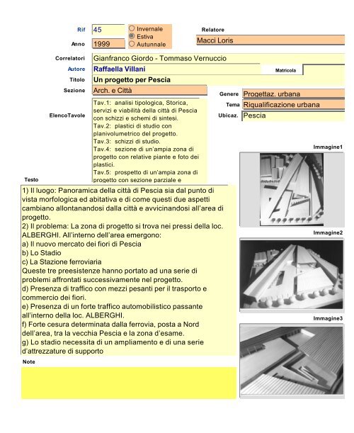 Archivio tesi.fp5 - Dipartimento di Architettura