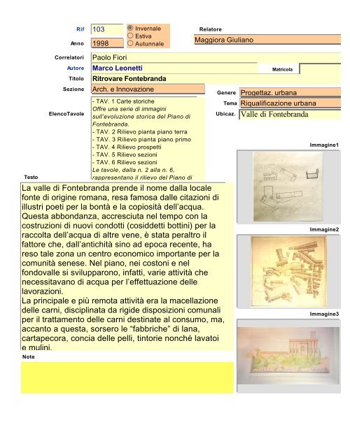 Archivio tesi.fp5 - Dipartimento di Architettura