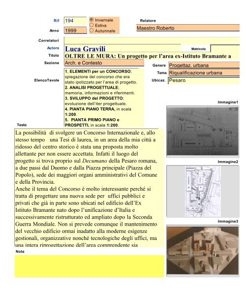 Archivio tesi.fp5 - Dipartimento di Architettura