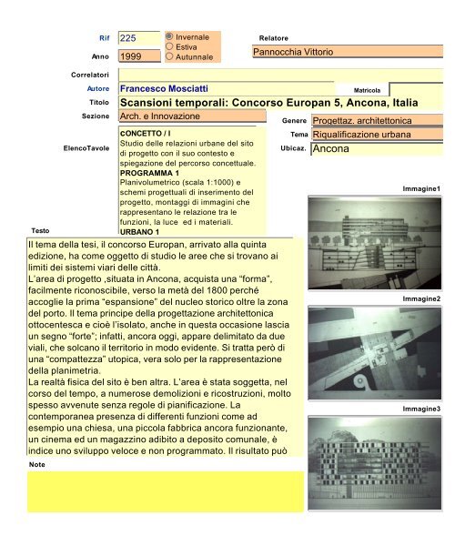 Archivio tesi.fp5 - Dipartimento di Architettura