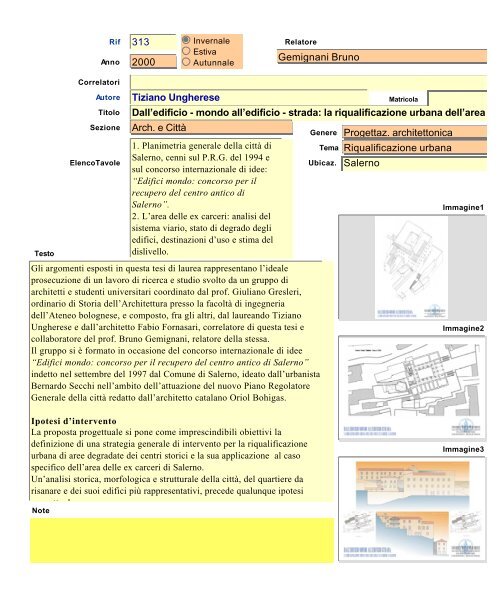 Archivio tesi.fp5 - Dipartimento di Architettura