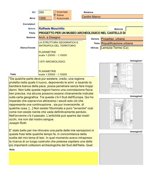 Archivio tesi.fp5 - Dipartimento di Architettura