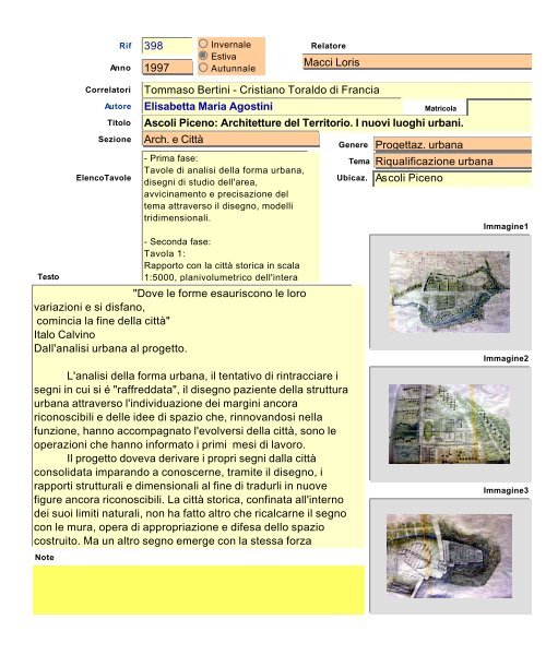 Archivio tesi.fp5 - Dipartimento di Architettura