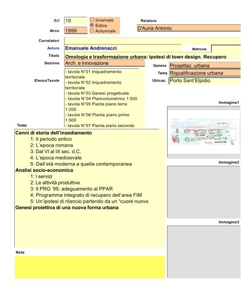 Archivio tesi.fp5 - Dipartimento di Architettura