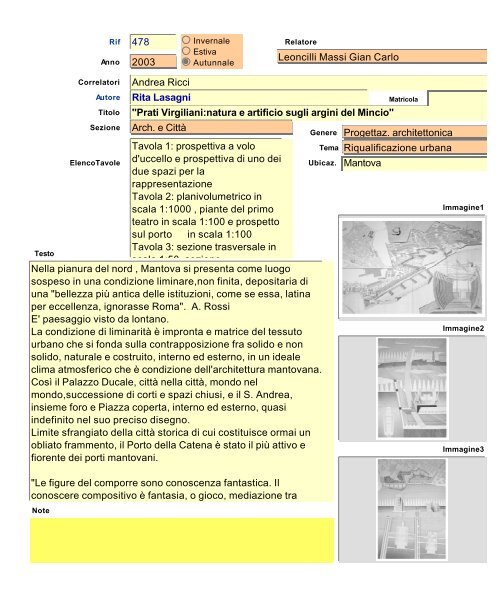 Archivio tesi.fp5 - Dipartimento di Architettura