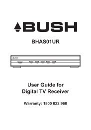 User Guide for Digital TV Receiver BHAS01UR - Bush Australia