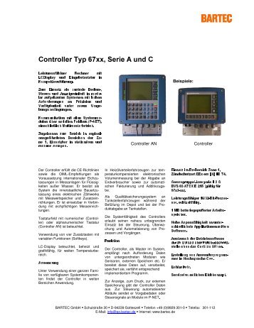 Controller Typ 67xx, Serie A und C - Bartec Sicherheits ...