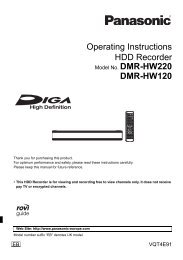 Operating Instructions HDD Recorder DMR-HW120 - CCL Computers