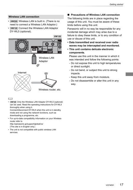 Operating Instructions HDD Recorder DMR-HW120 - CCL Computers
