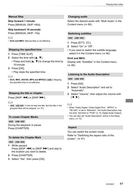 Operating Instructions HDD Recorder DMR-HW120 - CCL Computers