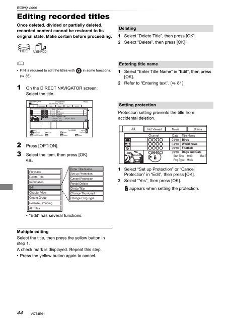 Operating Instructions HDD Recorder DMR-HW120 - CCL Computers