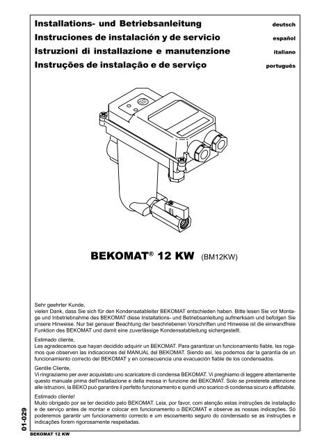 Installations- und Betriebsanleitung Instruciones de instalación y de ...