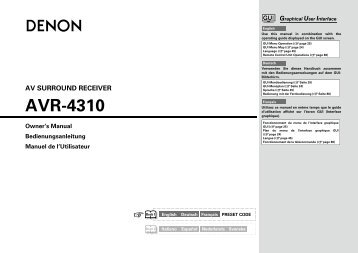 Owner's Manual for AVR-4310 - Audio Products Australia