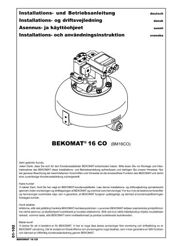 Installations- und Betriebsanleitung Installations- og driftsvejledning ...