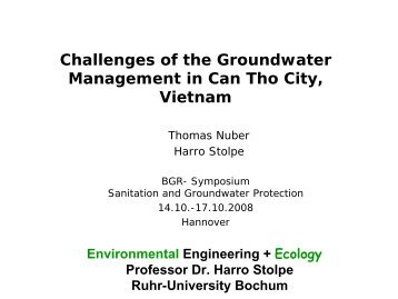 Challenges of the groundwater management in Can Tho City ... - BGR