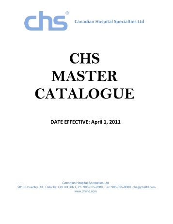 CHS MASTER CATALOGUE - CHS | Enteral Feeding