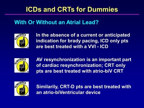 ICDs and CRTs for Dummies