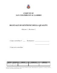 Manuale della qualità - Comune di San Colombano al Lambro