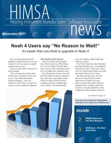 Noah 4 Users say “No Reason to Wait!” - Himsa