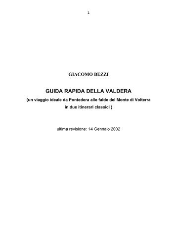 GUIDA RAPIDA DELLA VALDERA - Giacomo Bezzi