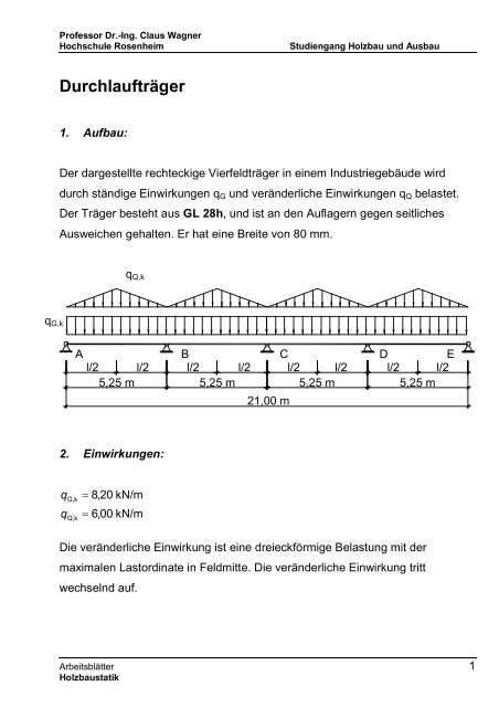 Durchlaufträger - Fachhochschule Rosenheim