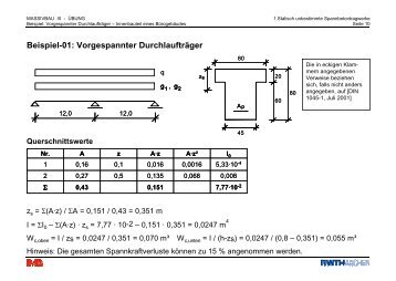 Beispiel-01: Vorgespannter Durchlaufträger