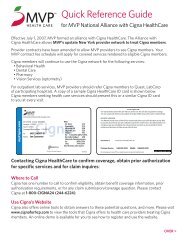 MVP Health Care Cigna Quick Reference Guide 3-12