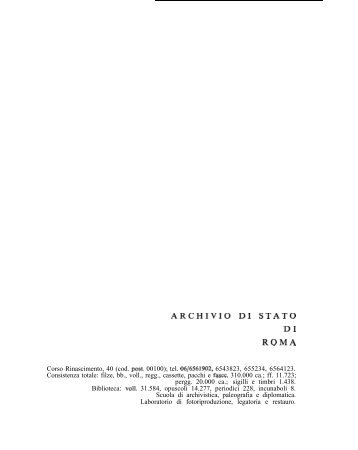 ARCHIVIO DI STATO DI ROMA - maas.ccr