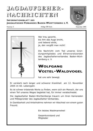 Ausgabe Dezember 2005 - Jagdaufseherverband Baden-Württemberg