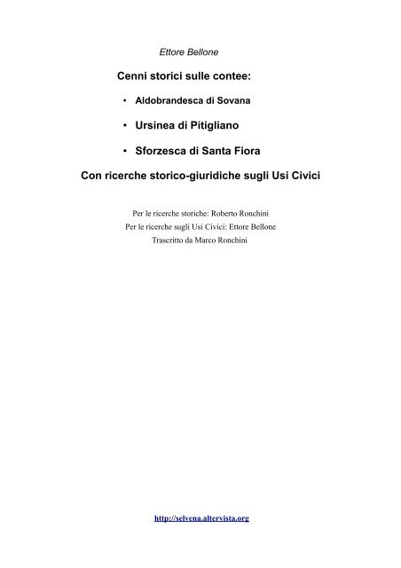 Scarica la versione in Acrobat Pdf - Selvena - Altervista